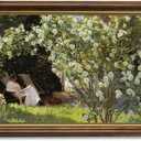 Eliko Framed Vintage Canvas Wall Art Vintage Rose Garden Art Print, Vintage Wall Art Decor for Living Room Nature Landscape for Bathroom Bedroom Living Room - 12"x16" Vintage Brown Framed