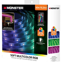 Monster 50 Foot RGB LED Light Strip with Remote Control, 270 RGB LEDs, Adhesive Backing, Coated for Moisture Protection, Dimmable, 24V Plug, 4 Modes Including Strobe, Flash, Fade & Smooth