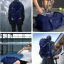 Sportsnew Gym Bag for Women with Shoe Compartment Wet Pocket and Yoga Mat Holder,Mens Duffel Bag for Travel with Laptop Compartment,Weekender Overnight Carry On Bag for Men(Blue Patent Pending)