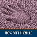 OLANLY Bathroom Runner Rugs 44x24, Soft Absorbent Chenille Bath Rugs, Rubber Backing Quick Dry, Machine Washable Long Bath Mats for Bathroom Floor, Tub and Shower, Home Decor Accessories, Deep Plum