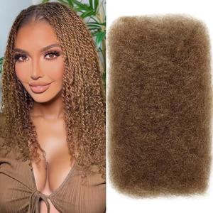 Afro Kinkys Bulk Human Hair for Twist 1 Pack 50 Gram Human Braiding Hair Dreadlocks Extensions Repair Locs (30#, 18inch)