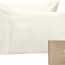 BIOWEAVES 100% Organic Cotton Pillow Cases 300 Thread Count Soft Sateen Weave GOTS Certified  Standard/Queen Size, Set of 2, Natural