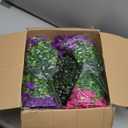 Elyum 2 Pack Artificial Hanging Flowers for Outdoors, Fake Flowers Artificial Petunias Hanging Baskets for Outdoors, UV Resistant Fake Hanging Plants Flowers for Outside Garden Patio Porch Decor (Purple&rose Red)