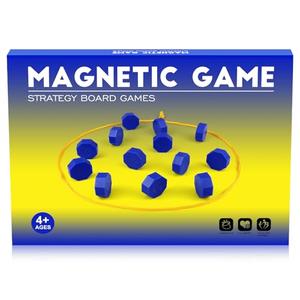 Bameca Magnetic Chess Game with Full-Size Stones, Magnet Game with String, for Family & Party & Travel & Camping, Puzzle Strategy Games, 2 Player Games for Kids & Adults