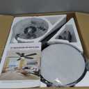 72 Inch Ceiling Fans with Lights and Remote, Dual Color 8 Blades, Bedroom Living Room Office Library Cafe Outdoor Industrial, 5CCT Dimmable, 6 Speed Reversible Quiet DC Motor, Black/Wood Grain