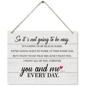 Farmhouse Wood Sign, So It's Not Going to Be Easy Sign, Decorative Wood Plaque for Hanging, Master Bedroom Decor, Bedroom Wall Art, Romantic Home Decor, Rustic Wooden Plaque with Hanging Rope