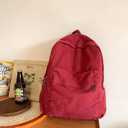 AFGWK Vintage Canvas Backpack for Women Grunge Hippie Cute Boho School Backpack Casual Y2K Aesthetic Backpack (Red)
