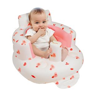 Inflatable Baby Chair with Built in Air Pump, Sit me Up Floor Seat for Baby 3 Months & Up, Blow Up Baby Seats for for Infants for Sitting Up - Bunny