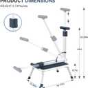 Folding Step Stool, Step Stools with Handle for Elderly Adults, Metal Stepping Stool with Adjustable Handrail in Kitchen, Bathroom, Bedroom, 330 Lbs Capacity