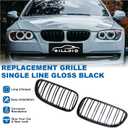 E92 Grille - Front Kidney Grill Double Slats Glossy Black Compatible with 2010 2011 2012 2013 BMW E92 E93 LCI Coupe 320i 328i 335i,Black Kidney Grill