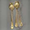 Stainless Steel Serving Spoons: Long Handle Flatware Set of 6 - Large Metal Kitchen Serving Tablespoons for Buffet Banquet 13-Inch Gold