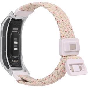 Braided Nylon band Compatible with vivosmart 5 Activity Tracker Replacement Watchband with Transparent Case Medium (M(4.7-8.0inch), Starlight)