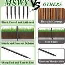 Rebar Stakes 16 Inch 20 Pack Heavy Duty Ground Anchors with Chisel Point End Long Straight Steel Tent Stakes 3/8" Thickness Metal Spikes Black Coated for Concrete Timber Camping Garden Plant