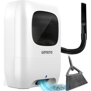GAVASTO Pro Touchless Vacuum Automatic Dustpan - Ultra Fast & Powerful - Great for Sweeping Salon Pet Hair Food Dirt Kitchen, Canister Vacuum Cleaner Trash Can, Bagless, Auto Sensors, 1500 Watt-White