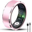 HitTopss Smart Ring, Fitness Tracking Smart Ring with Calories/Heart Rate/Blood Oxygen/Sleep Monitoring, IP68 Waterproof, No APP Subscription (Rose Gold, 10#)