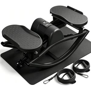 Rock Stepper Side to Side, Rocking Stepper with Lateral Motion, Compact Side Stepper for Home & Apartment, Low Impact Workout Machine (Black)