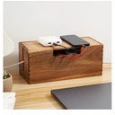 Acacia Wood Cable Management Box, Wooden Cord Hider & Organizer for Power Strip, Electrical Hiding, TV Wires, Desk & Floor Cables  Office Under Desk Cable Storage Box for Wire Storage Organization