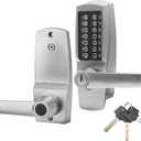 Mechanical Door Lock, Mechanical Push Button Lever Lock, Keyless Entry Commercial & Residential, Water-Proof Zinc Alloy, Easy to Install, for Garden, Yard, Garage