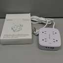 6 Ft Surge Protector Power Strip - 8 Widely Outlets with 4 USB Ports, 3 Side Outlet Extender with 6 Feet Extension Cord, Flat Plug, Wall Mount, Desk USB Charging Station, ETL,White