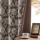 Vintage Floral Curtains 84 Inches Long 2 Panels Room Darkening Curtains for Living Room Bedroom Grommet Thermal Insulated Noise Reduction Rustic Autumn Flower Drapes Farmhouse Decor 52x84 Cocoa Brown