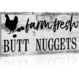 Farm Fresh Chicken Wall Decor Chicken Coop Sign Accessories Rustic Hen House Deco Farmhouse Wooden Door Decoration for Home Kitchen Decoration(Retro Color)