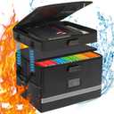 2 Layer File Box with Lock, Portable Document Organizer Box with Handle, Fireproof File Box for Home Office, Legal File Organizer Storage