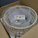 Arc Floor Lamp for Living Room,Stylish Rattan Boho Floor Lamp with 3 Color Temperature Dimmable LED Bulb,Farmhouse Tall Lamp,Arched Standing Lamp for Office Bedroom Living Room Corner (Beige)