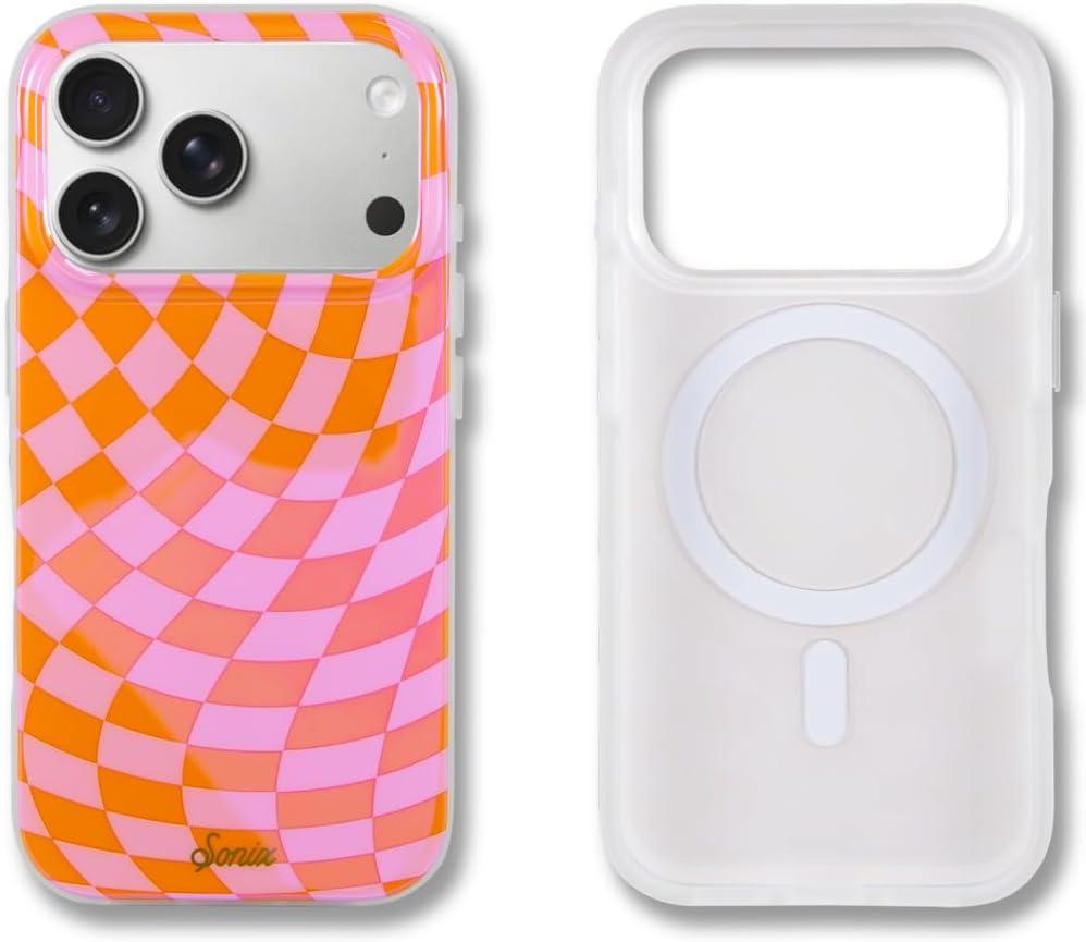 Sonix Phone Case for iPhone 17 Pro | Compatible with MagSafe | 10ft Drop Tested | Checkmate Pink