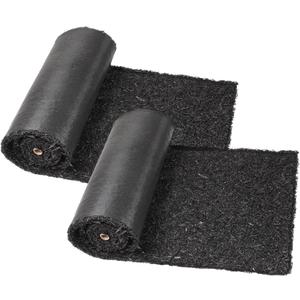 2 Pack Recycled Rubber Mulch Mat Roll Black Permanent Mulch Walkway Pathway for Landscaping Outdoor 8' x 2'