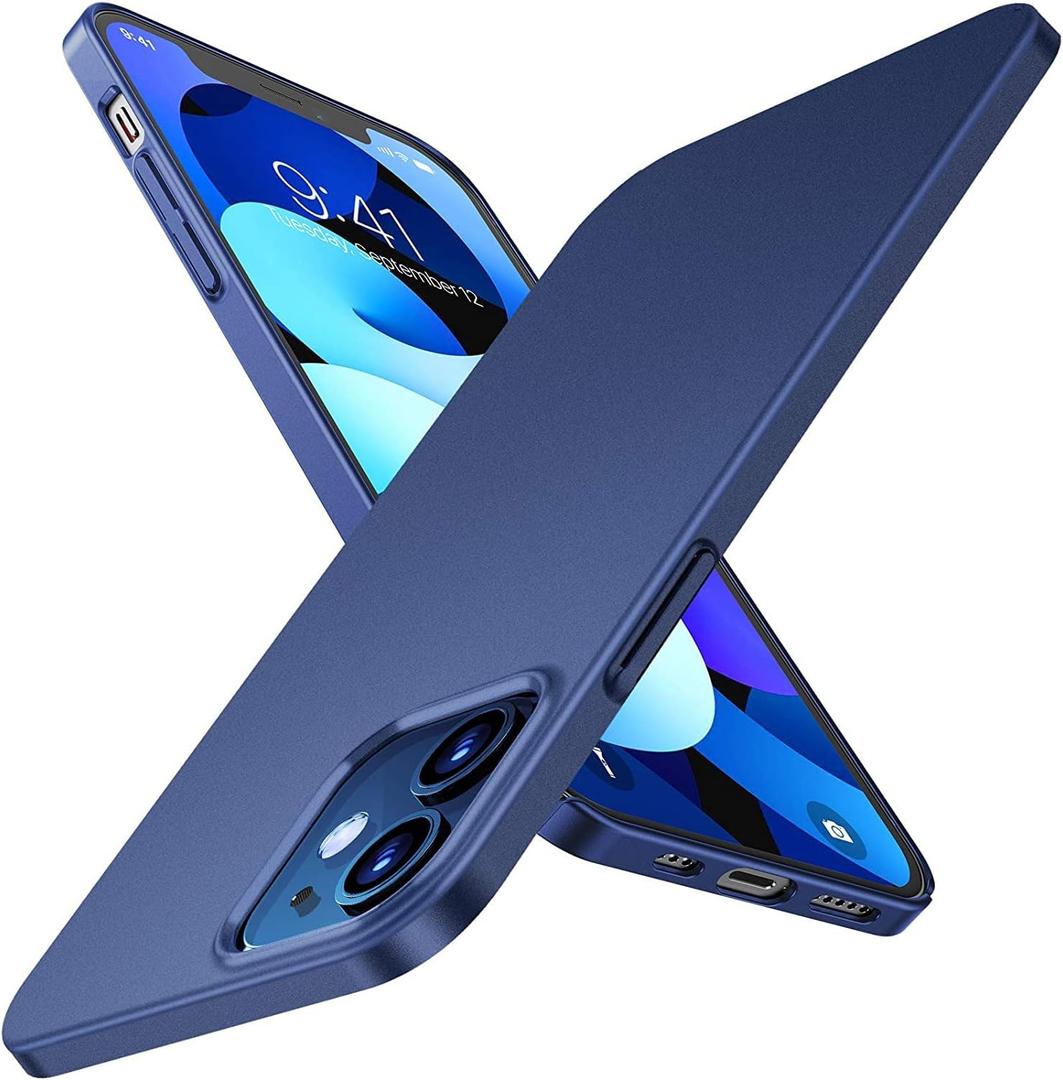 TORRAS Slim Fit iPhone 12/12 Pro Case 6.1" - Velvety Blue, Non-Slip, Protective & Wireless Charging Compatible