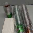 Yaomiao 300 Pcs 12 oz Football Plastic Cups with Lids and Straw Football Plastic Cup Football Disposable Clear Cups Football Drinking Cups Football Themed Party Drinking Set for Party Supply