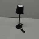 Cordless Rechargeable Table Lamp, 4000mAh Battery Powered LED Desk Lamp, 3 Color Stepless Dimming Up, Portable Table Light Lamp for Bedroom Restaurant Outdoor (Black)