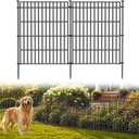 10 Panels No Dig Garden Fence Animal Barrier, 28in(H) 19.6ft(L) Decorative Metal Outdoor Dog Fence, Rustproof Pet Fencing for Yard, Patio, Flower Bed -Temporary Fencing| Easy to Install