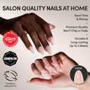 Glamnetic Press On Nails - Sugar Glazed | Medium Oval Fake Nails with a Sheer Nude Base, Mini White Polka Dots & Glazed Finish, Salon Quality Everyday Nails | 15 Sizes - 30 Nail Kit with Glue