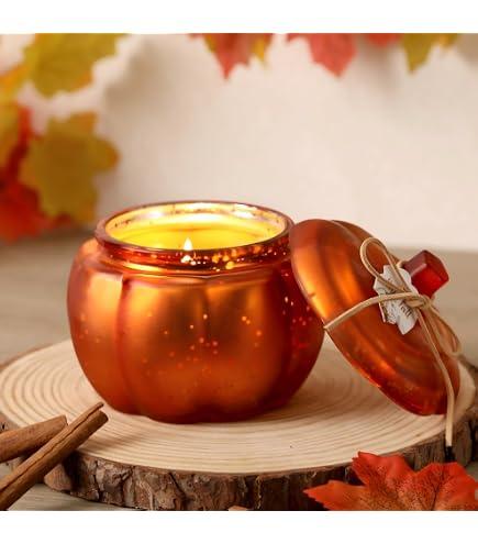 Pumpkin Shaped Candle,Pumpkin Spice Scented Candles,Fall Candles Gifts,8oz