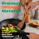 Riveira's 6-Piece Kitchen Essentials - Wooden Spoons for Cooking and Comprehensive Cooking Utensils Set (Light Teak)