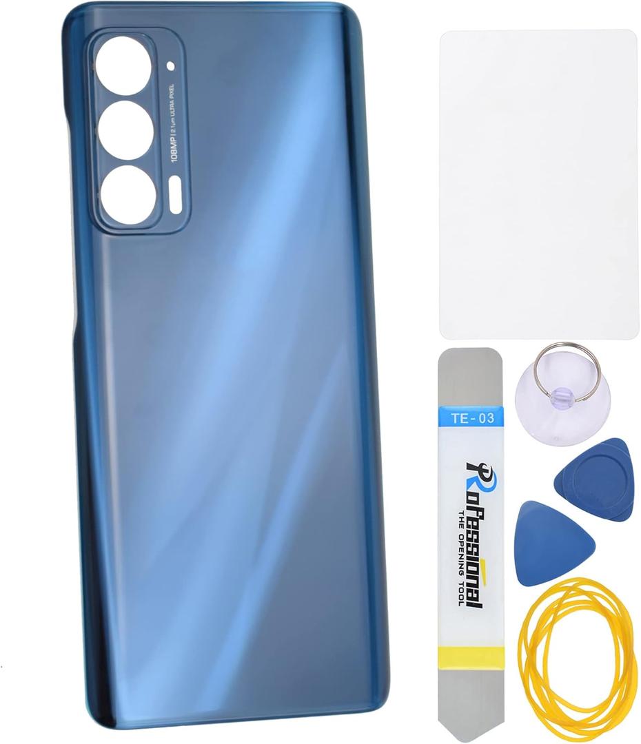 Nebula Blue Plastic Cover Housing Door Replacement Backs for Motorola Edge (2021) Edge 5G UW (2021) Including Installation Instruction Tool Kit