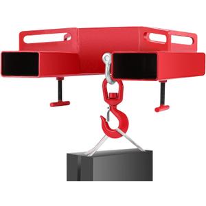 VEVOR Forklift Lifting Hook, 6600lbs Capacity Forklift Lifting Hoist, Red Forklift Mobile Crane with Swivel Hook and Two Large T-Screws, Hook Forklift Lifting Hoist, Fork Lifting Attachment