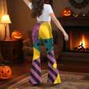 St Patrick's Day Bell Bottom for Women Shamrock Clover Printed Flare Leg Pants (XL)