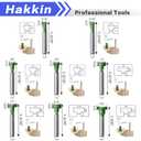 Hakkin 8pcs Keyhole Router Bit Set -1/4 Inch Shank T Slot Keyhole Router Bits Set, T-Track Slotting Milling Cutters Set for Wood (Green)