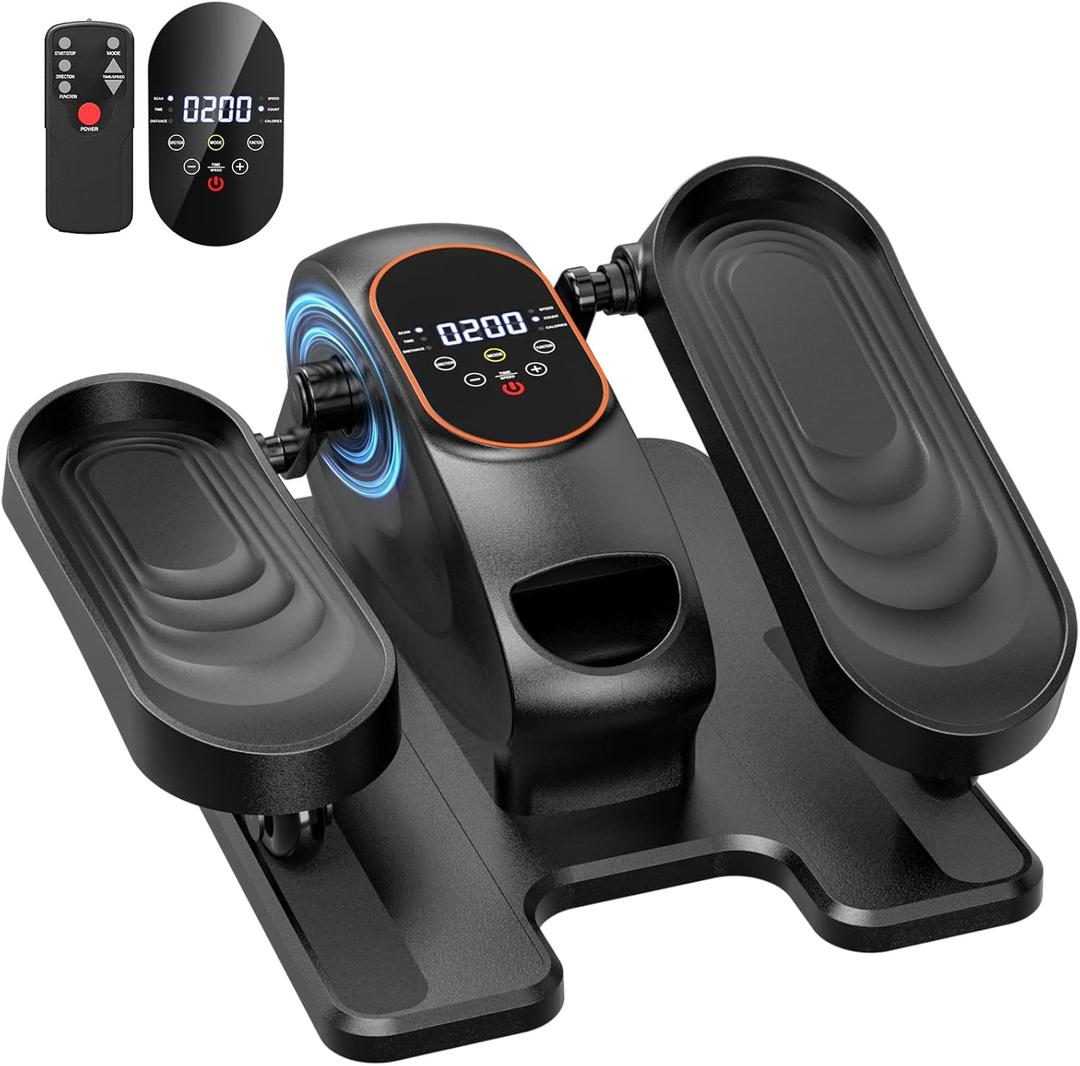 Under Desk Elliptical Machine, Electric Elliptical Leg Exerciser for Seniors with 15 Adjustable Speeds, Quiet Elliptical Exercise Machine, Mini Seated Pedal Exerciser with Remoter Home Office(Black)