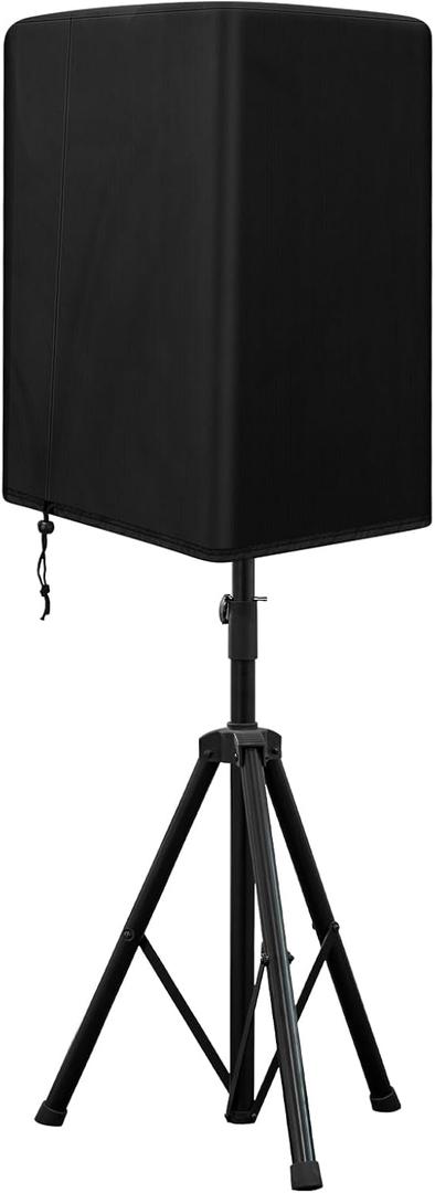 Speaker Cover for 15 Inch PA/DJ Powered Speaker Mounted on Stand, Outdoor Speaker Covers UV Protection Water Resistant Dustproof 600D Oxford Cloth(Black)