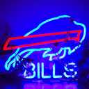 Buffalo Football Neon Signs Led Sign for Wall Decor Rugby Team Light Up Sign Suitable for Man Cave Office Bar Pub Wall Art Gifts for Teen Boys (Blue)