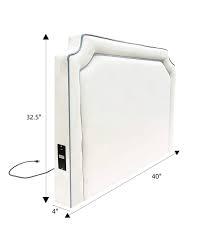 Bed Headboard, Size 40"-24" White with Blue Lining