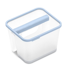 madesmart Portable Shower Caddy, Hold Soap, Shampoo, Hair Supplies and Beauty Products, Cleaning Supplies Organizer for Home, Dorm, Plastic Shower Tote, Soft Handle, Blue