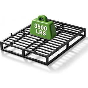 King Bed Frame Metal,10 Inch Platform Bedframe Upgrade Steel Base Black, 79.5"L x 75.5"W x 10"H