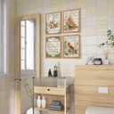 Winter Christmas Wall Art Decor, Retro Farmhouse Christmas Tree Red Bird Cardinal Prints Poster Wall Decorations for Bedroom Living Room Bathroom, 8x10 Set of 4 (Unframed)