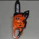HEY! PLAY! Toy Chainsaw - Fake Outdoor Power Tool for Pretend Play - Battery-Powered with Pull Cord, Rotating Chain, and Realistic Sounds (Orange)
