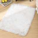 ORINOVA White Faux Sheepskin Shag Fur Rug Washable Area Rugs for Living Room Nursery Rugs for Bedroom 2x3 Rectange Rug Cute Home Décor