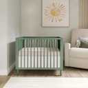 Dream On Me Lucas Mini Convertible Crib in Meadow Green, Rounded Spindles, Converts from a Baby Crib to Day Bed and Kids Sofa, Perfect for Small Spaces, Three Adjustable Mattress Height Positions, 39"L x 25.5"W x 33"H